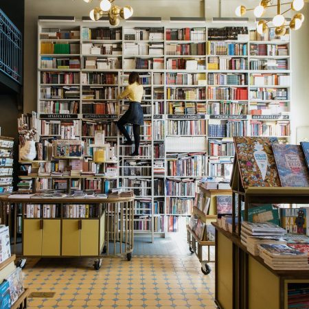 woman climbing a ladder